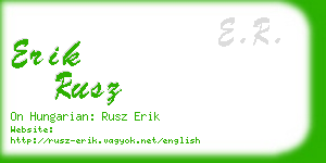 erik rusz business card